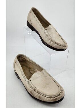 SAS Women's Size 6 W Ivory Leather Slip On‎ Orthotic Simplify Loafers Shoes USA
